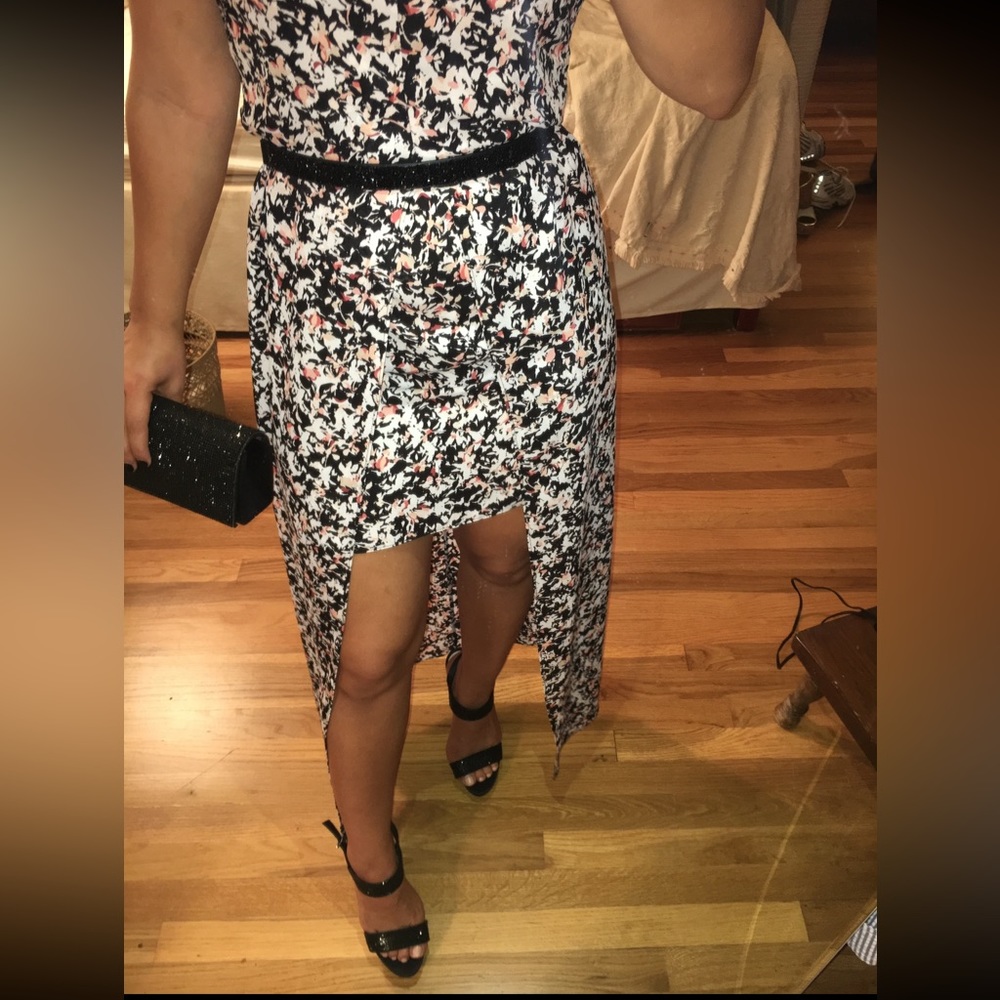 White House black market floral high low dress